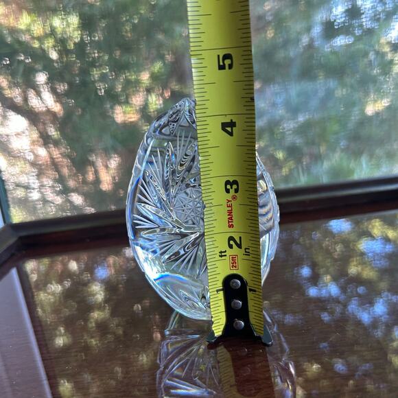 Vintage Polish 24% Lead Crystal Cut Glass Egg Paperweight 4.25 - Picture 12 of 12